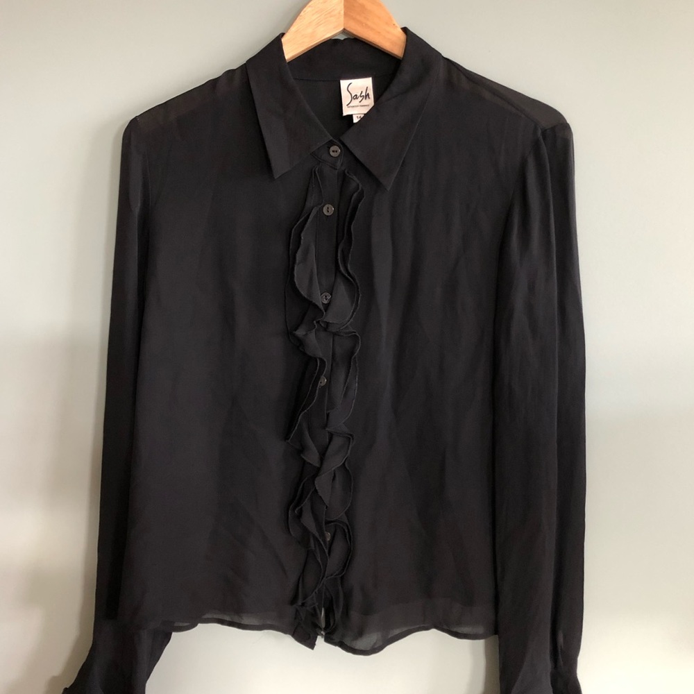 Silk Tuxedo Blouse